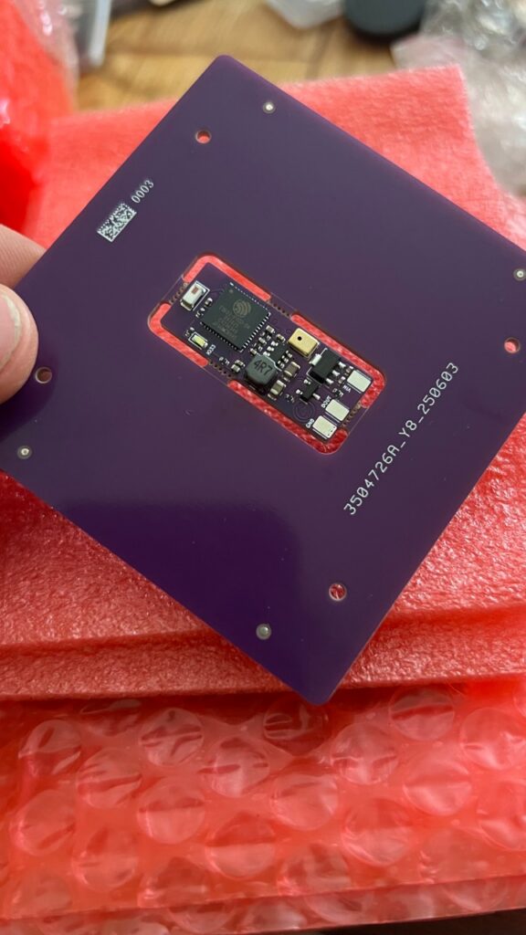 Small assembled Micro WLED controller held within a routed panel PCB